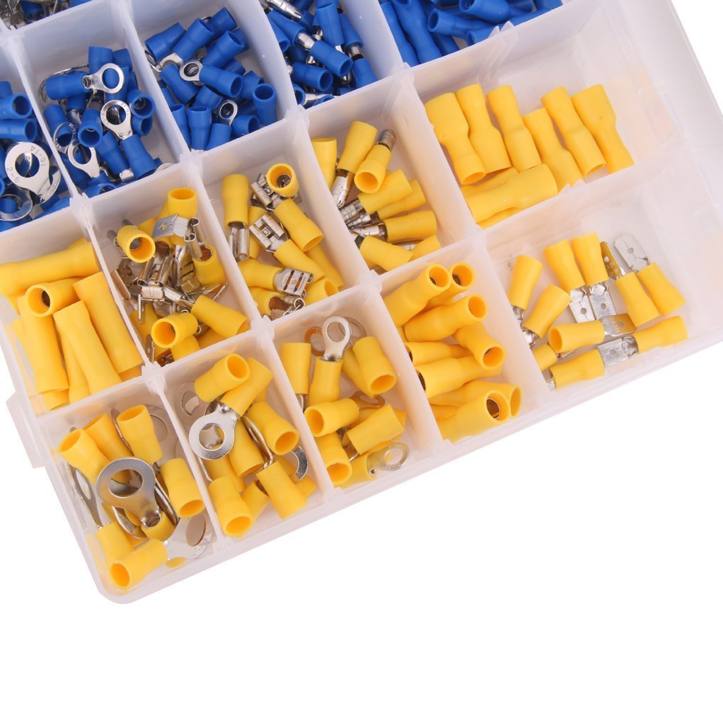 Electomania 480-Piece Insulated Electrical Wire Terminals Crimp Connector Spade (Multicolour)