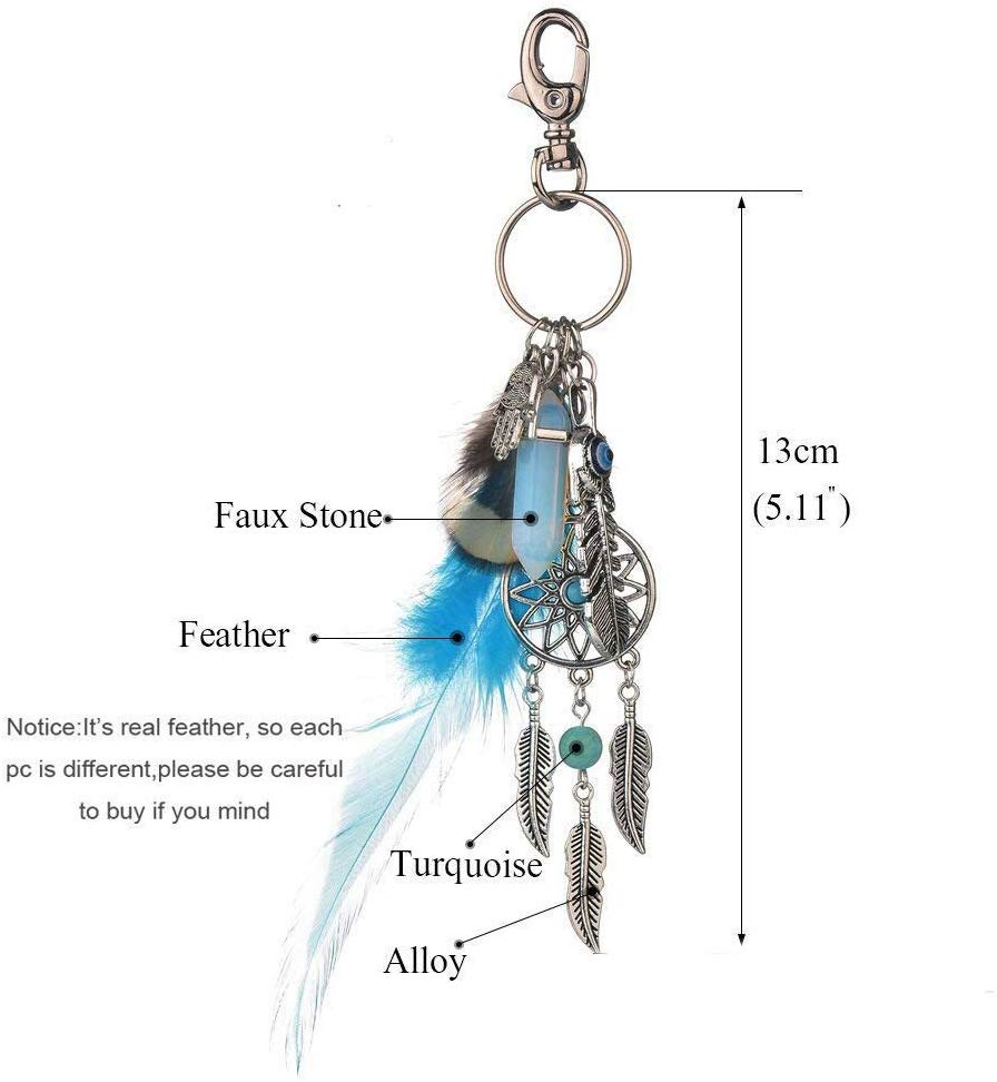 Electomania Dream Catcher Keyring, Bohemian Style Handmade Keychain for Gift School Bag Ornament