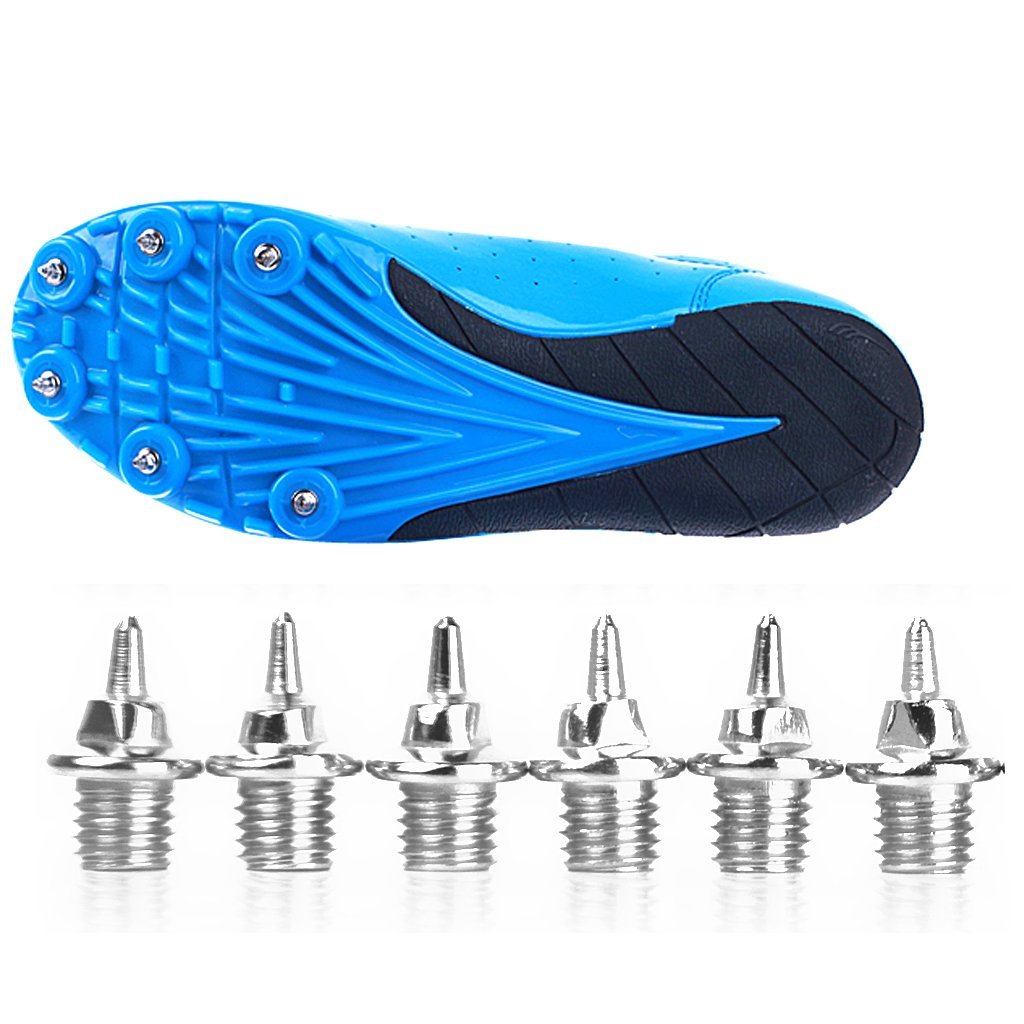ELECTOMANIA 12 Pcs 5 mm Spikes Studs Cone Shoes Spikes for Sports Running Track Shoes Trainers Screw Back Silver