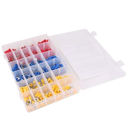 Electomania 480-Piece Insulated Electrical Wire Terminals Crimp Connector Spade (Multicolour)
