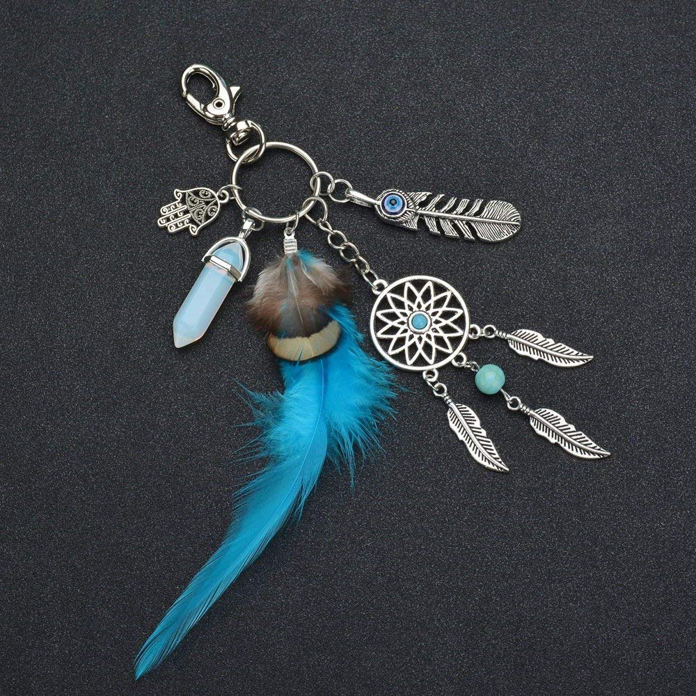 Electomania Dream Catcher Keyring, Bohemian Style Handmade Keychain for Gift School Bag Ornament