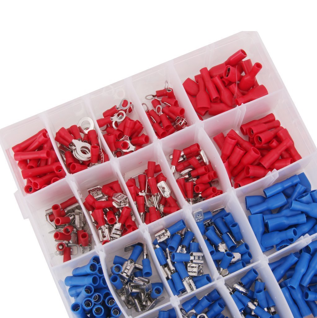 Electomania 480-Piece Insulated Electrical Wire Terminals Crimp Connector Spade (Multicolour)