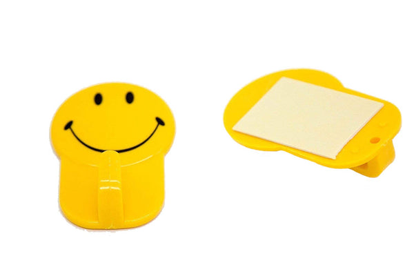 Electomania Large Size Self Adhesive Smiley Hooks, Load Capacity 0.5kg(2 Pieces)