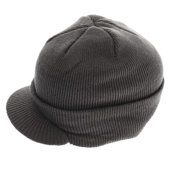 ELECTOMANIA Crochet Cap Wool Warm Men Winter Peaked Hat (Deep Grey)