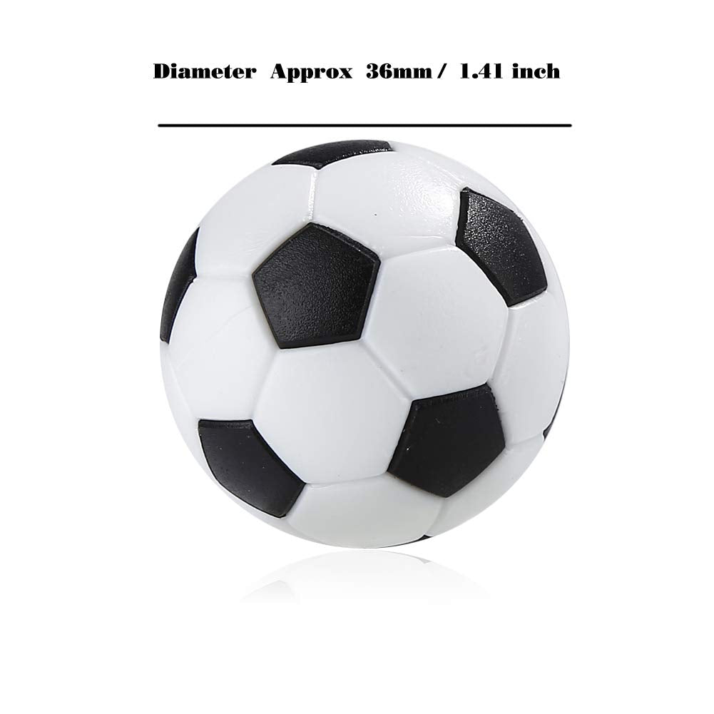 Electomania Soccer Table Foosball Balls Footballs Replacement Balls Table Game Accessories - 1.41 inch Black / White - 4Pcs