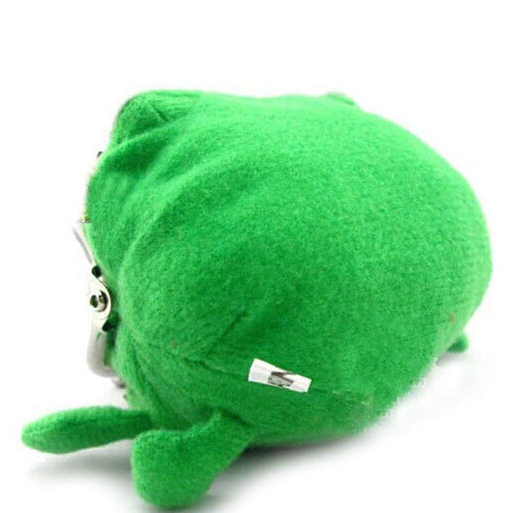 Electomania Frog Shape Cute Animal Face Plush Coin Purse, Green