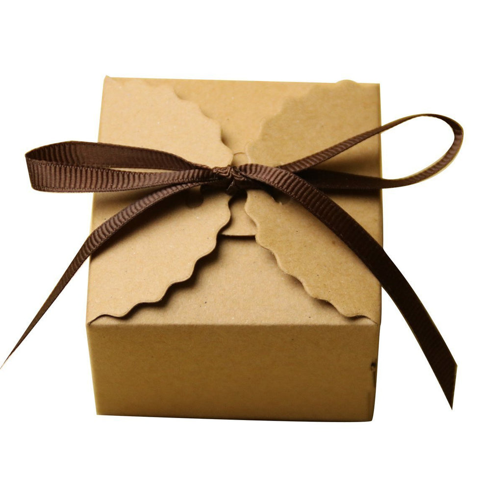 Electomania® 50pcs Shabby Square Sweets Candy Gift Boxes Wedding Party Favor Boxes (Brown)