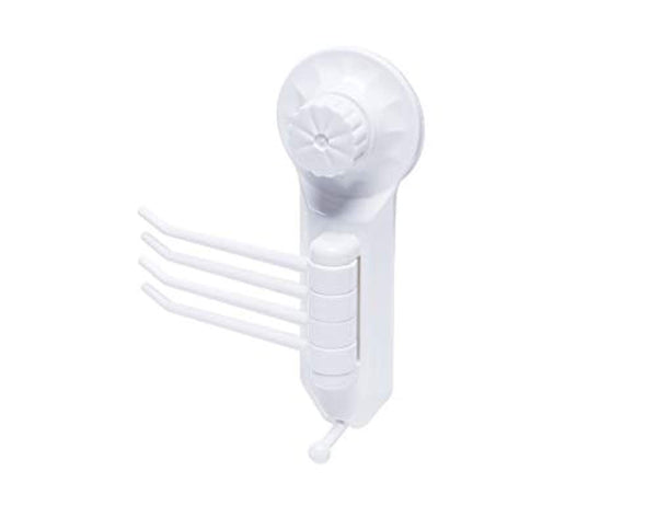 Electomania Rotating Towel Rack bar Bathroom Kitchen Towel 180 Degree Four Arm Stainless Steel Towel, Small Utensil, Cleaning utilities Towel Bar Polished Rack Holder (White)