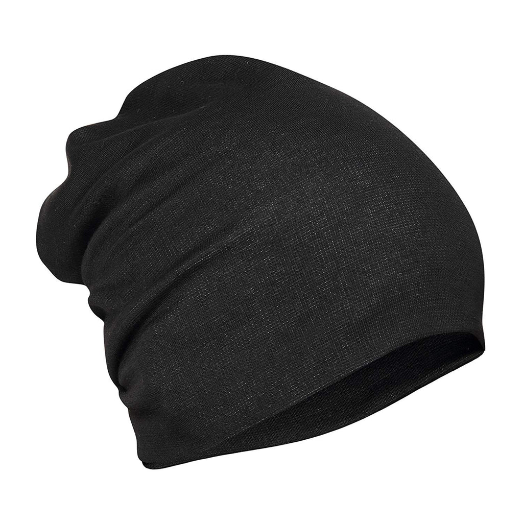 Electomania  Cotton Slouchy Beanie and Skull Cap for Summer, Spring Season, Can be Used as a Helmet Cap Too（Black）