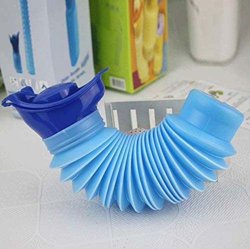 Electomania Portable Family Unisex Mini Toilet Urinal Bucket for Travel and Kid Potty Pee Training (Blue)