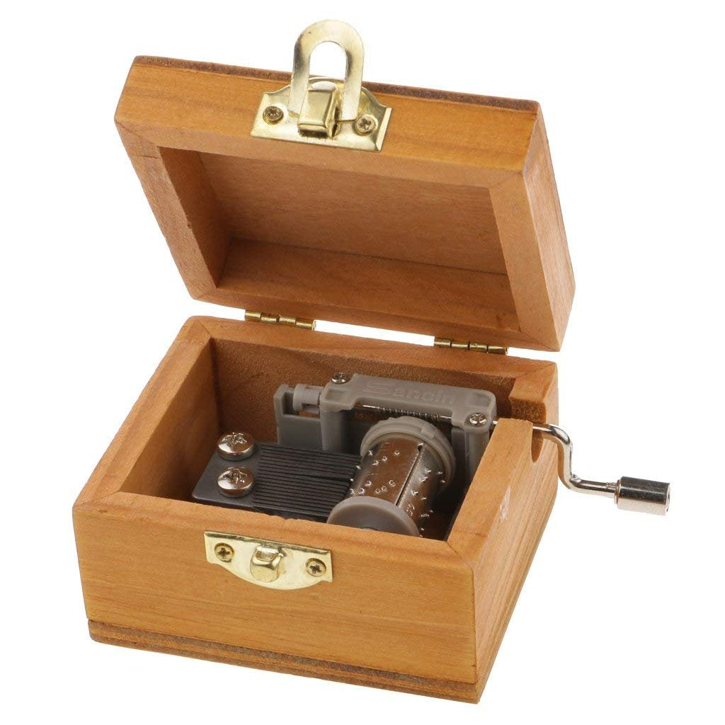 Roll over image to zoom in Electomania® Tiny Scenery Wood Music Box Hand-Cranked Melody Box (Castle in The Sky)