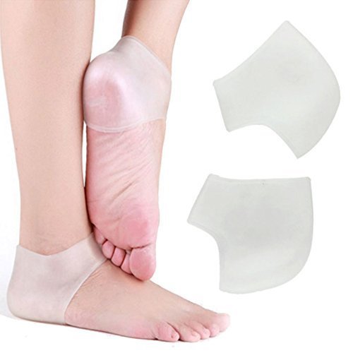 ELECTOMANIA 1 Pair Anti-slip Silicone Moisturising Gel Heel Cracked Foot