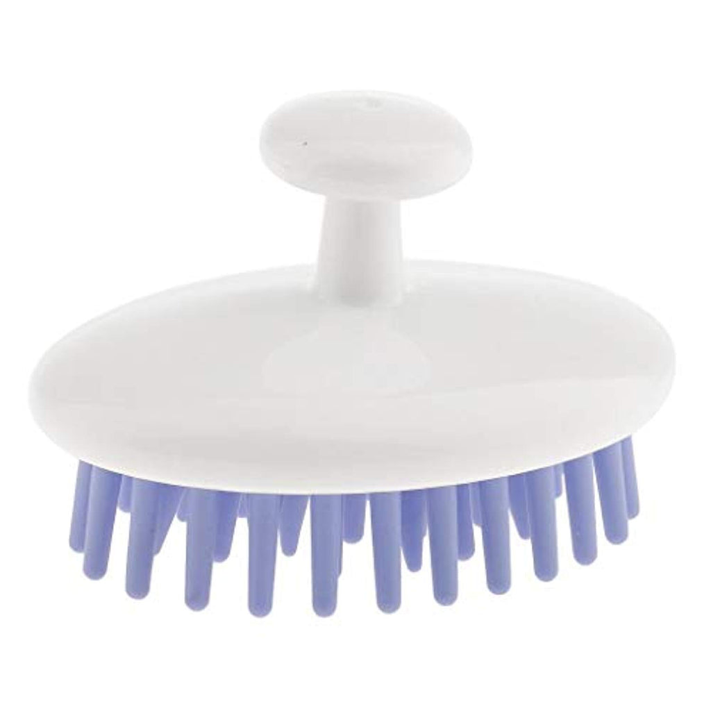Electomania Comfortable Silicone Body Washing Hair Shampoo Scalp Massage Brush Comb Conditioner Clean Head Salon - Purple+White