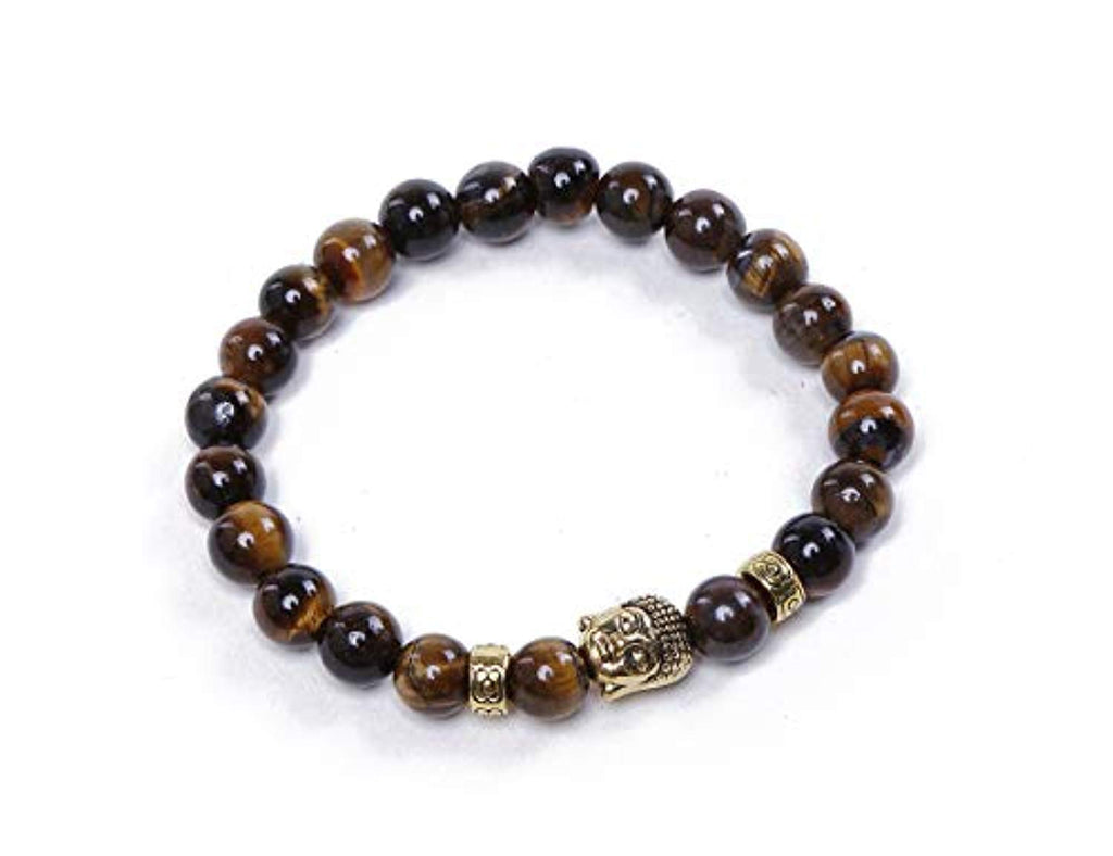 Electomania Black Tiger's Eye Semi Precious Stone Yoga & Meditation Buddha Reiki Healing Beads Unisex Bracelet