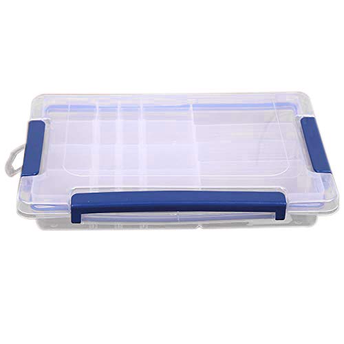 Electomania Multi Purpose Plastic Transparent Storage Box With 3-Way Locking & Removable Dividers ,(Transparent)