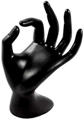 Electomania Resin Jewellery Display Stand Ring Holder Hand Shape Jwellery Stand - 17X11Cm (Black)