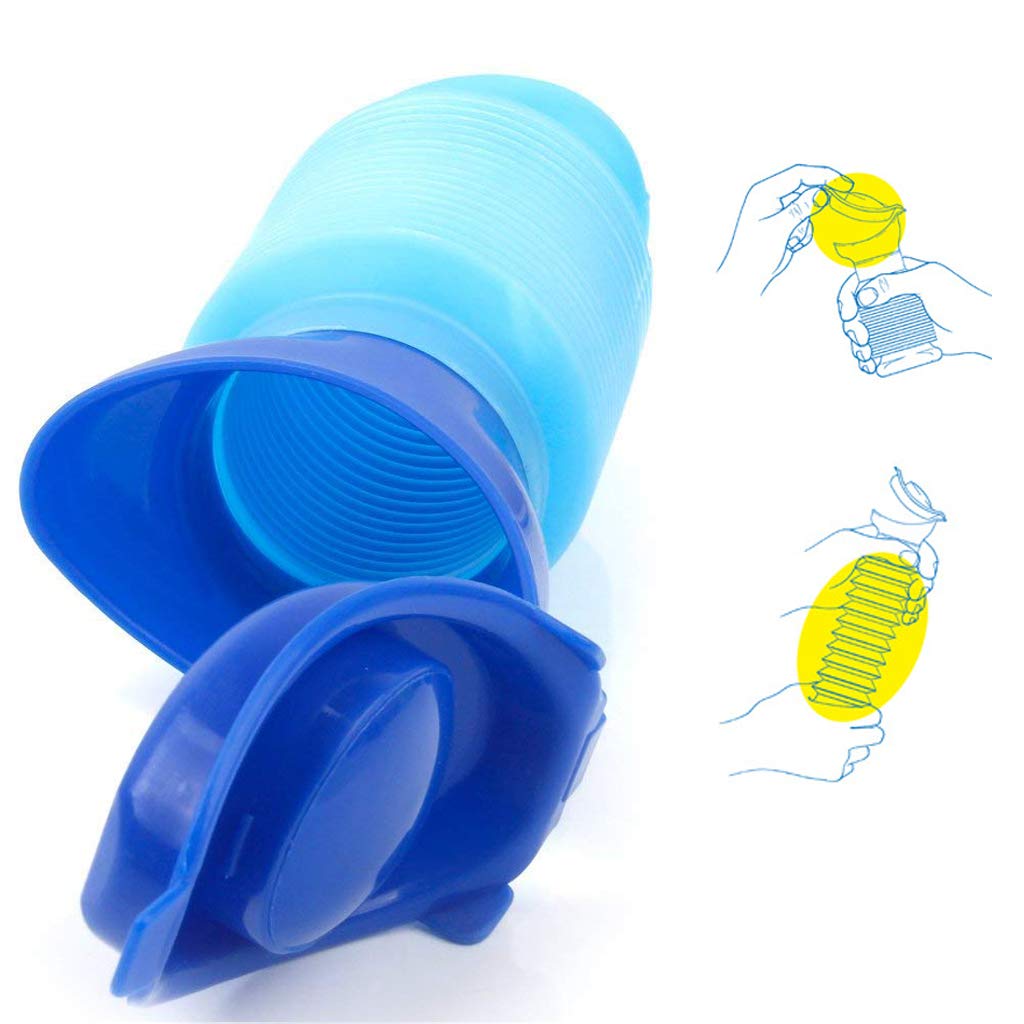 Electomania Portable Family Unisex Mini Toilet Urinal Bucket for Travel and Kid Potty Pee Training (Blue)
