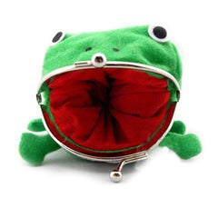 Electomania Frog Shape Cute Animal Face Plush Coin Purse, Green