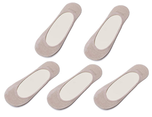 Electomania® Women's Combed Cotton Anti Slip Socks Free Size Brown (5 Pairs)