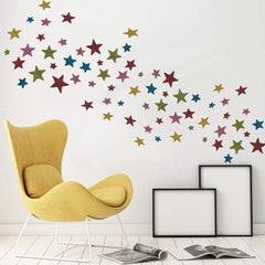 Electomania Foam Flashing Pentagram Wall Decoration Wall Sticker Children's House Decoration Creative Sticker 50 Stars 1 Set