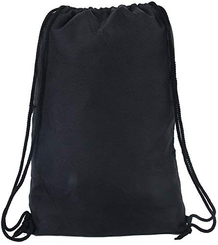 Electomania Polyester Drawstring Water Resistant Backpack Gym Bag (Black)