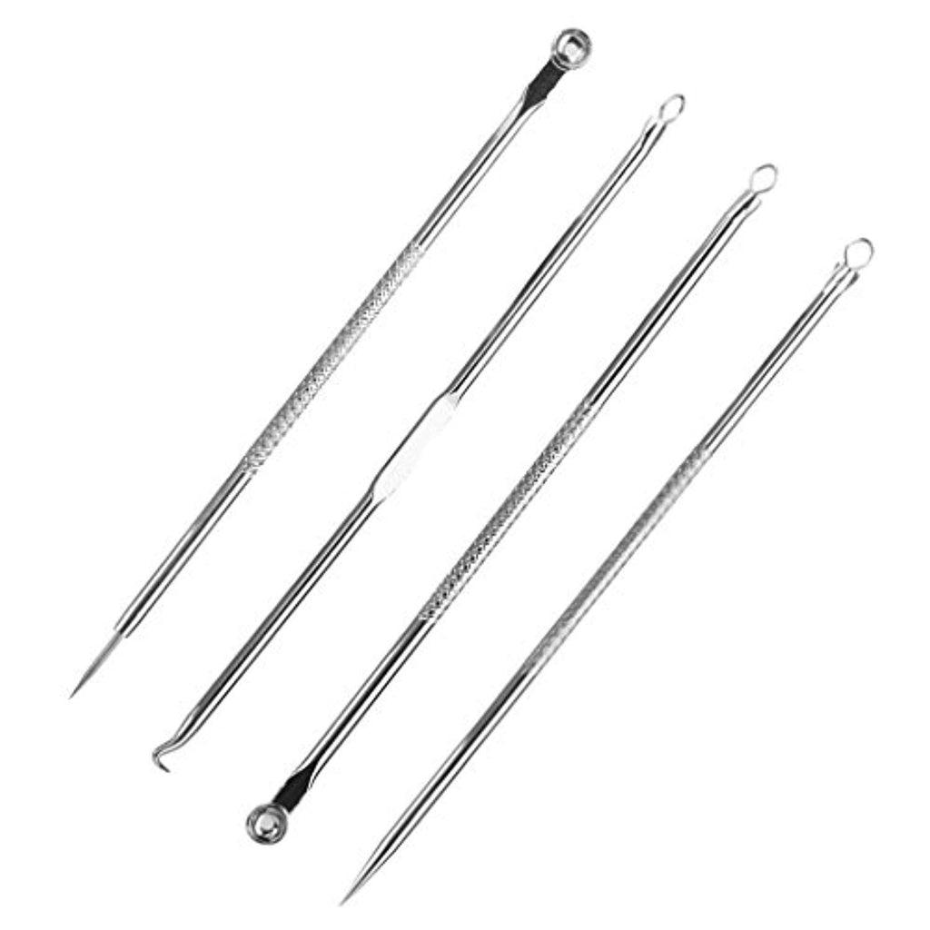 Electomania  4pcs Stainless Steel Blackhead Pimple Blemish Extractor Remover Tool (silver)