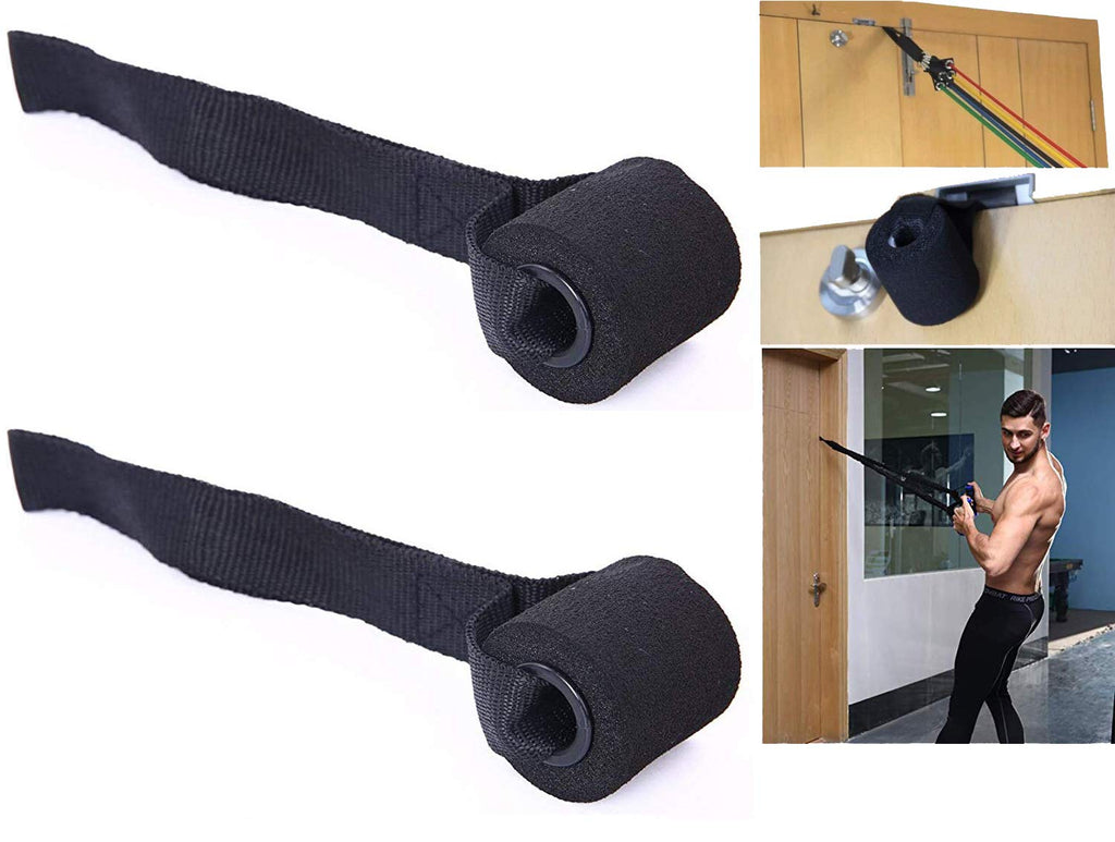 Electomania Door Anchor for Resistance Bands, Loop Connector with Padding for Tube Bands Or Loop Bands 2pcs (Black)