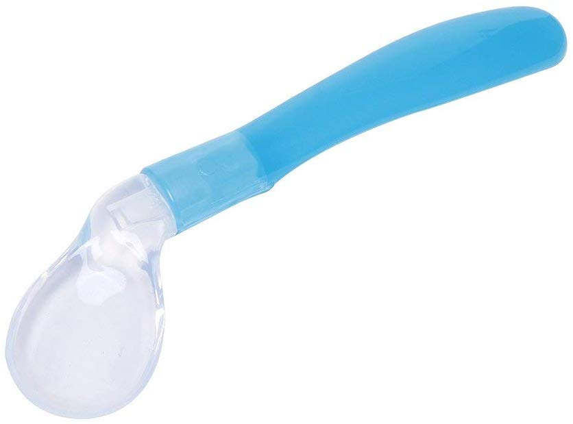 Electomania Elbow Silica Gel Soup Spoon Baby Safety Soft Spoon Baby weaning Spoon (Blue)