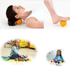 Electomania  PVC thorn ball massage acupoint grip ball tip nail fascia yoga ball fitness ball thorn ball 8cm (Yellow)
