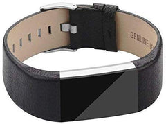 Electomania  Replacement Genuine Leather Strap Compatible for Fitbit Charge 2 Band - Black