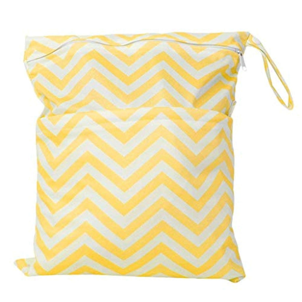 Electomania Baby Polyester Yellow Waterproof Zipper Reusable Cloth Diaper Bag