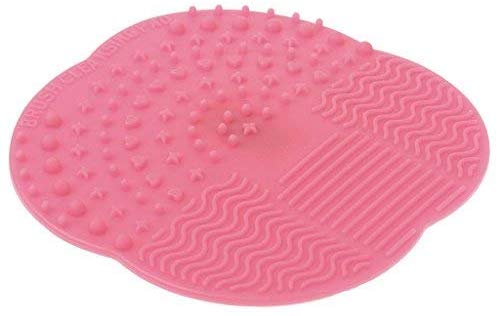 Electomania  Women Girls Cosmetic Beauty Tools Silicone Makeup Brush Cleaner Washing Scrubbing Cleaning Pad 10cm long( Pink)