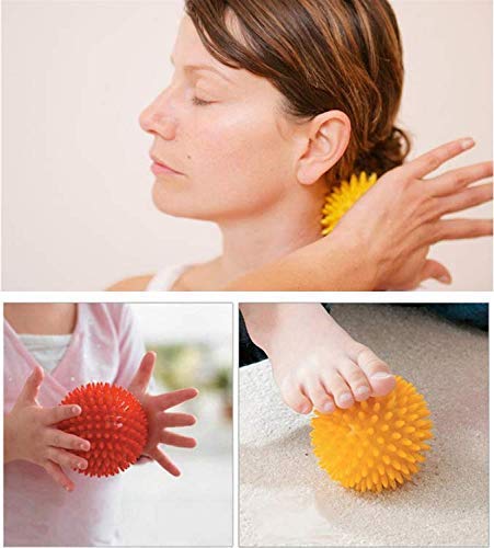 Electomania  PVC thorn ball massage acupoint grip ball tip nail fascia yoga ball fitness ball thorn ball 8cm (Yellow)