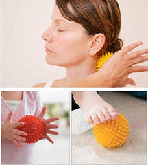 Electomania  PVC thorn ball massage acupoint grip ball tip nail fascia yoga ball fitness ball thorn ball 8cm (Yellow)