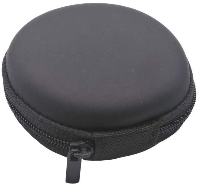 Electomania Earphone Carrying Case Organizers Mini Pocket Storage Headphone Cases for Data Line Charging USB Cable Headset Coin Money Portable Small Bag 8 x 4cm (Black)