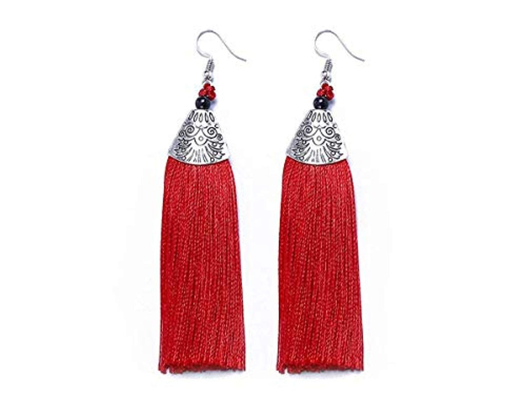 Electomania Jewellery Stylish Thread Tassel Fancy Party Wear Long Earrings for Women & Girls 1 Pair
