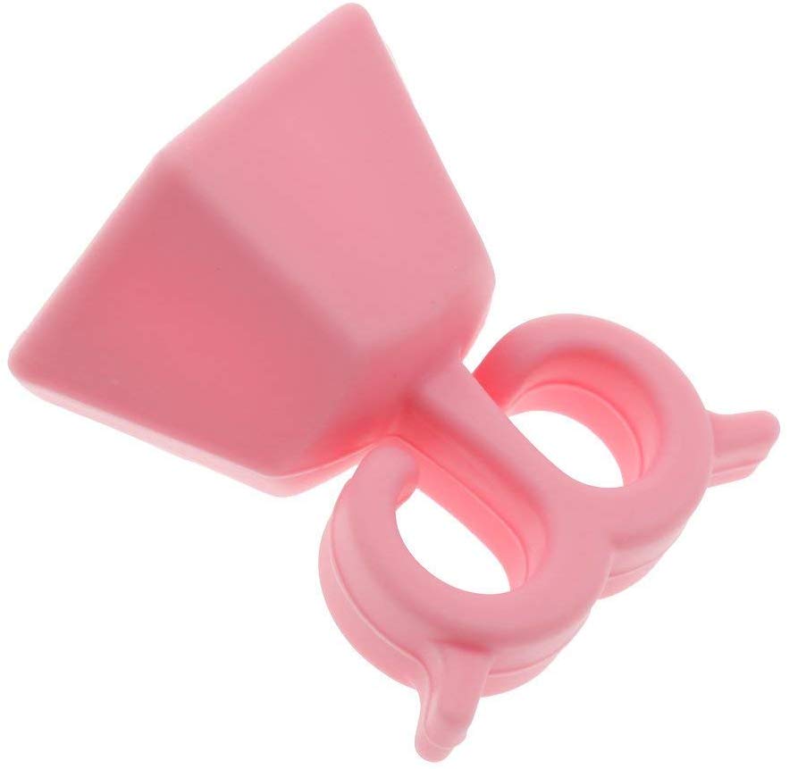 Electomania Creative Leaf Design Silicone Wearable Nail Polish Bottle Holder Ring（Pink）
