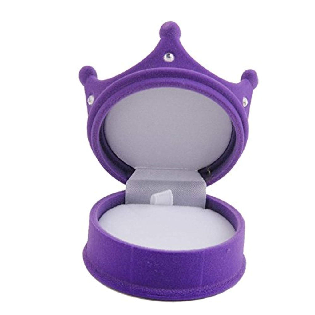 Electomania Velvet Crown Shaped Jewelry Display Box Organizer (Purple)