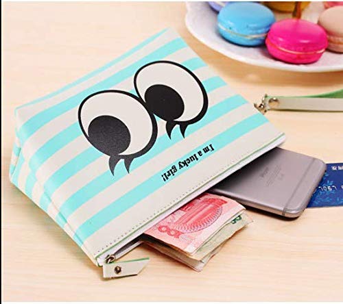 Electomania Waterproof Big Eyes Nylon Polyester Cosmetic Pouch Travel Case with Strap