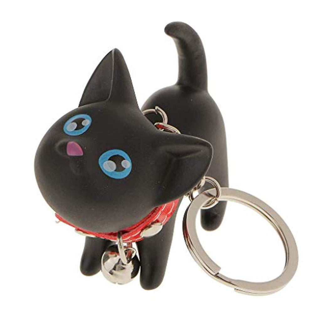 Electomania Lovely Cute Kitten Pendant Keychain Keyring & Keychain (Black cat)