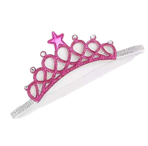 Electomania Princess Hair Accessory Birthday Rhinestone Crown Headband for Baby Girl/Toddler (Rose red)