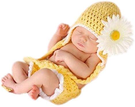 Electomania Baby Girl's Crochet Clothing Photography Props Shorts and Hat (Yellow)