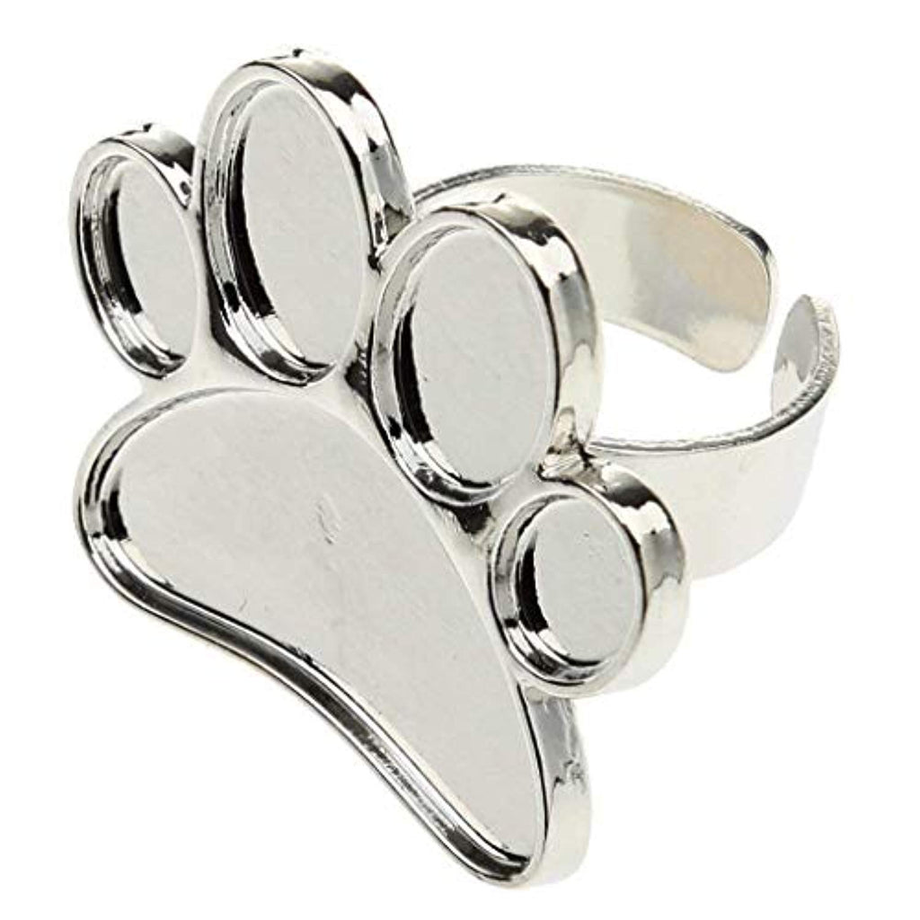 Electomania Little Feet Mini Nail Art Finger Ring Mixing Palette for DIY Manicure (Silver)