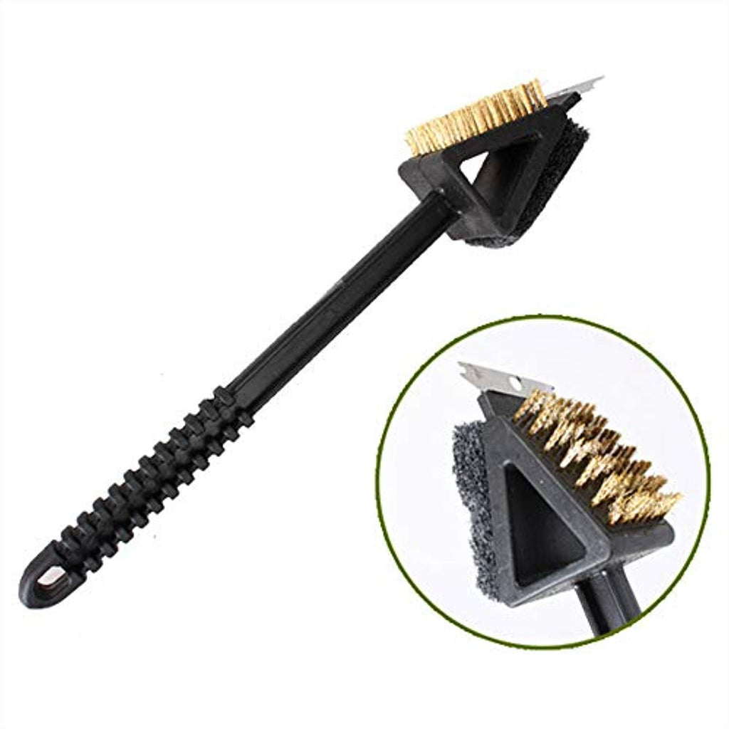 Electomania Plastic BBQ Grill Cleaning Brush with Scrapper Plastic BBQ Grill Cleaning Brush with Scrapper Woven Bristles BBQ Grate Cleaning Tool (Black)