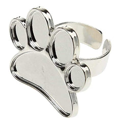 Electomania Little Feet Mini Nail Art Finger Ring Mixing Palette for DIY Manicure (Silver)