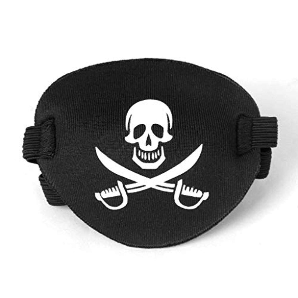 Electomania Pirate Eye Patches One Eye Skull Caribbean Captain Eye Mask for Halloween Party Christmas and Children Party Favors (Black)