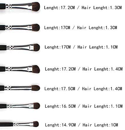 Electomania Goat Hair Eyeshadow Brushes (Black and Silver, 124) - Set of 7