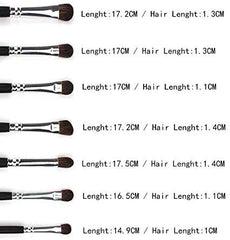 Electomania Goat Hair Eyeshadow Brushes (Black and Silver, 124) - Set of 7