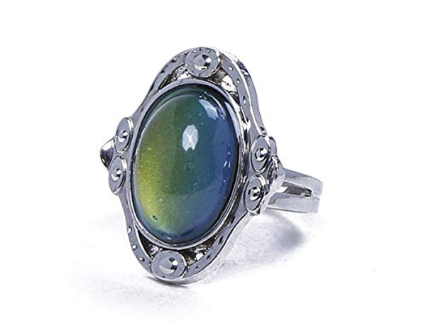 Electomania Metal Silver Emotional Colour Sense Warm Discoloration Fun Ring for Men and Women