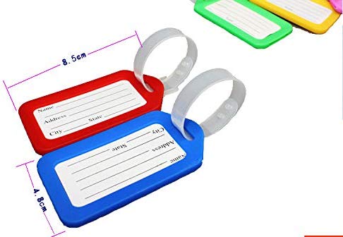 Electomania  Pack of 24Pcs Waterproof Luggage Tags Travel Labels Airline ID Name Card for Suitcase Bags - Pet Dog Cat Identification Cage Kennel Carrier ID Tag (Color Will be Sent Randomly)